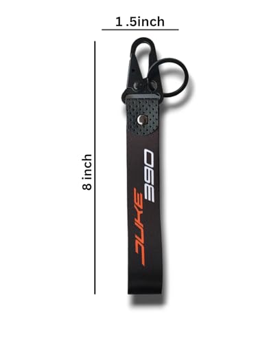Image of Duke 390 keychain with 25mm black ring and black hook