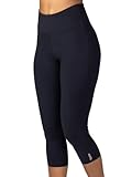 Terry Cycling Clothes for Women, Easy Rider Padded Bike Capris 20 Inch Long Hi-Rise High Waisted Knicker Tight With Padding - Black, Medium