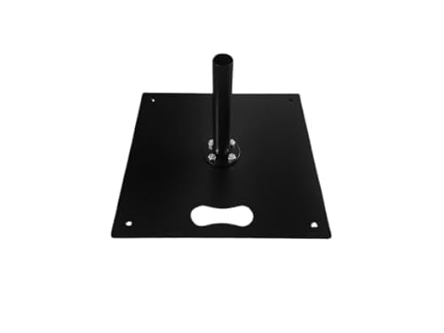 R and R Industries Flat Base for Advertising Flag Pole | Heavy Duty Metal Base Stand for Feather, Swooper & Banner Flags | Stable Indoor & Outdoor Display (FI)
