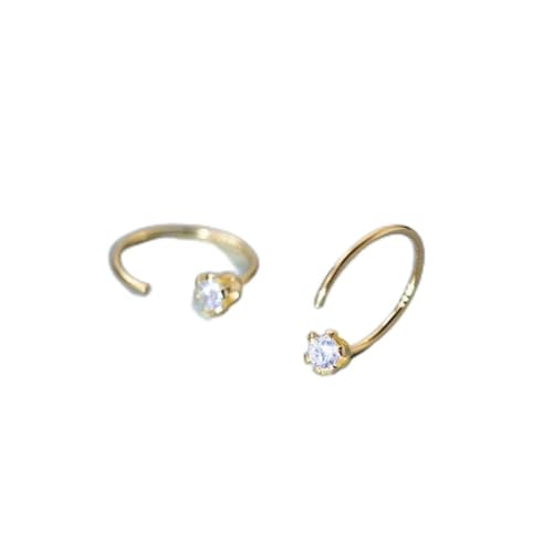 Pendiente para mujer diamante seis garras gancho oreja temperamento solo