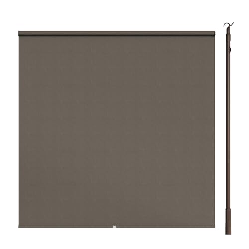 ZOKSUN Outdoor Roller Shade 6'Wx6'H Brown Cordless Patio Roller Blinds
