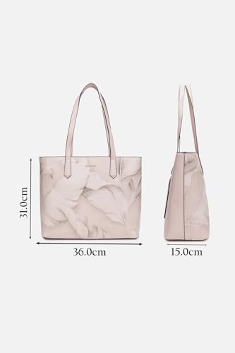 Image of Allen Solly Womens leaf-print light-pink HANDBAG