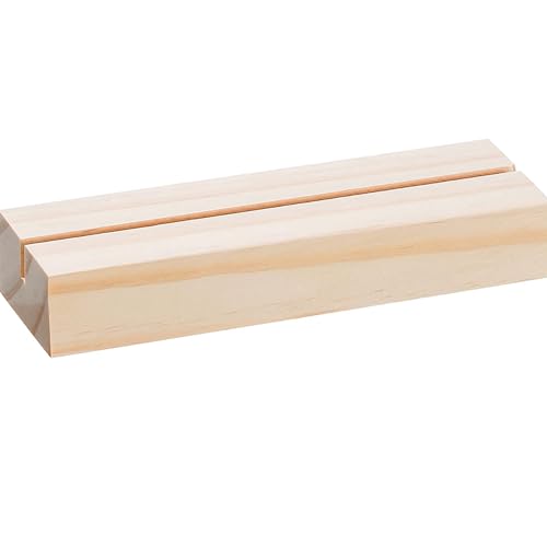 Love Art Lux Wooden Card Holder, Place Card Holder, Wooden Wedding Table Number Stand, Affirmation Card, Wooden Card Stand, 10.5 x 3.5 x 1.8 cm (4 Pieces)