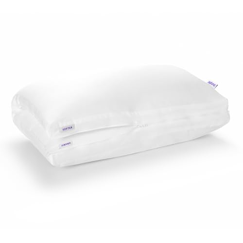 Purple TwinCloud Pillow | Adjustable Support for Soft or Firm Support, Perfect Side Sleeper Pillow, White