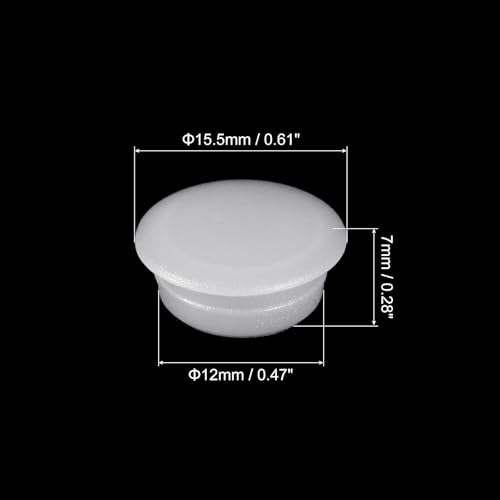 Image of uxcell 250Pcs Screw Hole Plugs, 12mm(15 /32 inch) Dia Plastic Snap in Locking Hole Covers Flush Type Caps for Furniture Cabinet Cupboard, Clear