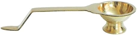 DollsofIndia Ritual Hand-Held Incense or Camphor Burner for Puja Aarti - 1.25 x 7.5 x 2.25 inches