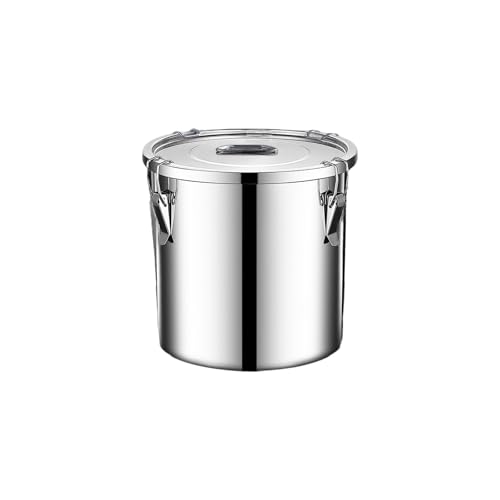 Image of stainless steel food storage containers with lids lock clips airtight container large airtight for rice flour sugar grain coffee bean storage containers Kitchen jar (1.59gal /6L)