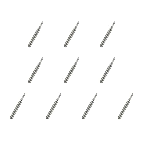 Image of HSS End Mill Cutter Set, 4 Flute Cutting Tools for CNC Milling Machine High Speed Steel 1 8in Cutting Dia 1 4in Shank 12mm Cutting Depth 5PCS