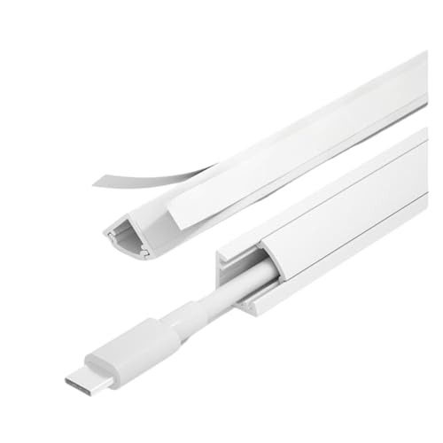 Goulotte de câbles d’angle blanche 14x14mm en PVC auto-adhésif de 100cm pour mur et sol