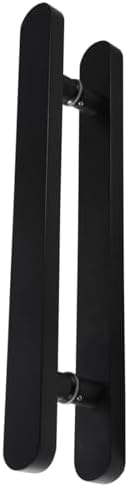 Rustic Solid Wood Glass Door Handle Set - Two Sided Modern Sliding Barn & Sauna Door Pull Push Handles for Indoor/Outdoor Use