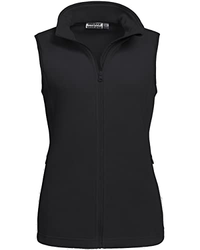 Outdoor Ventures Damen Fleece Weste Outdoor Ultraleichte Polar Fleeceweste Dünne Luafwesten für Frauen Ärmellos Jacke mit Taschen Frühlings Herbst für Laufen Wandern Camping, Schwarz M