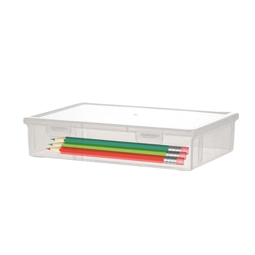 Caso di progetto di archiviazione dei documenti - Container Organizzatore A4 per certificati | Casella di file impilabile per documenti di ufficio, registri scolastici, detentore del documento chiaro