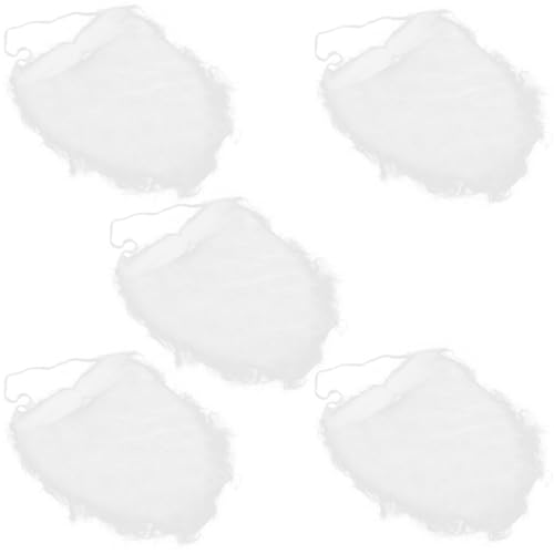 OUNONA Barbas Postizas Blancas para Cosplay y Fiestas Temáticas Set de 10 Piezas Accesorio Ligero y Elástico para Eventos Presentaciones y Disfraces Navideños