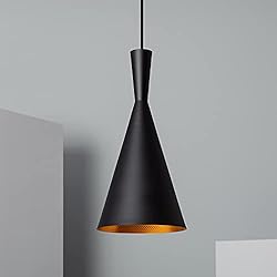 Lamparas Colgantes Barra Cocina LEDKIA LIGHTING Lámpara Colgante Metal Lennon 1620xØ185 mm Negro E27 Casquillo Gordo Aluminio Decoración Salón, Habitación, Dormitorio