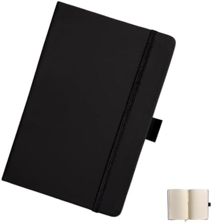 Caderno Sem Pauta A5 Preto Capa Dura Emborrachada 80 Folhas Sem L...