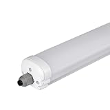 Tubo LED estanco de 36W y 120 cm, con una potencia lumínica de 120LM/W y un tono de luz fría de 6500K, ideal para ambientes exigentes y exteriores.