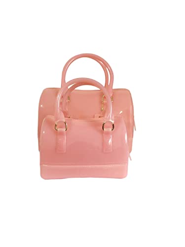 Image of Ladies Summer Jelly Pillow-shaped Top Handle Handbag Candy Color Transparent Crystal Purse