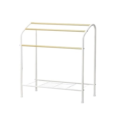 zhongqunli Toallero de pie Toallero de pie for baño, Estante for secar Ropa, sin Perforaciones, toallero for baño, Barra for Toallas Toallero de Suelo de baño(White)