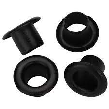 Grommet/Eyelet 0.5cms (5 mm) Black Colours for Leather, Tarpaulin, Bags, Crafts etc | Pack of 50 (Without Washer) (Black, 5mm)