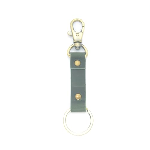 Image of JJNUSA Genuine Leather Keychain Walnut Leather Key Holder Mens Belt Key Chain Ring Fob