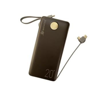 Power Bank Carregador Portátil 20.000mAh Digital compatível com Xiaomi iPhone Motorola e Samsung (Preto/Cinza)