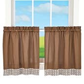Lorraine Home Fashions Salem 60-inch x 24-inch Tier Curtain Pair, Chocolate