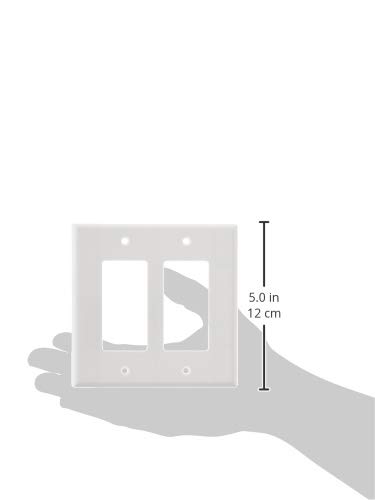 Image of Leviton 80609-W 2-Gang Decora /GFCI Device Decora Wallplate, White (Pack of 2)