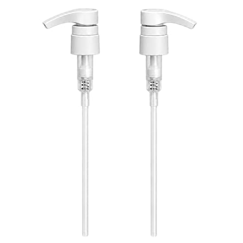 Universal Shampoo Conditioner Pump (2-Pack) White Replacement Dispenser for 1 Liter / 33.8 oz Bottles Locking Pump Top Salon Professional Use by The Kombucaha Company