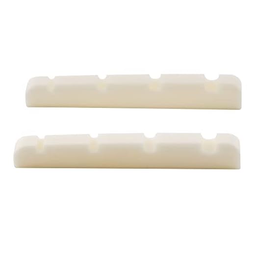 Musiclily 38mm Cejuela Superior de Hueso Ranurada Nut para Bajo Precision/Jazz Bass de 4 Cuerdas 38x3,5x5/4,5mm (2 piezas)