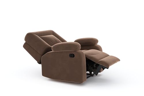 Image of Amazon Brand - Solimo Elysium | Single Seater Sofa Recliner | Manual Recliner (Velvet Brown)