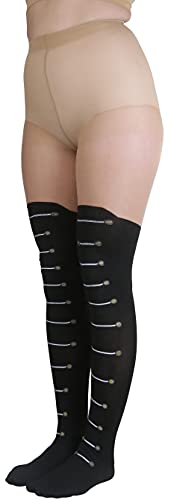 Image of ToBeInStyle Women's Full Footed Pantyhose with Thigh High Designs