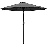 Sunnyglade 9' Patio Umbrella Outdoor Table Umbrella with 8 Sturdy Ribs (Grey)