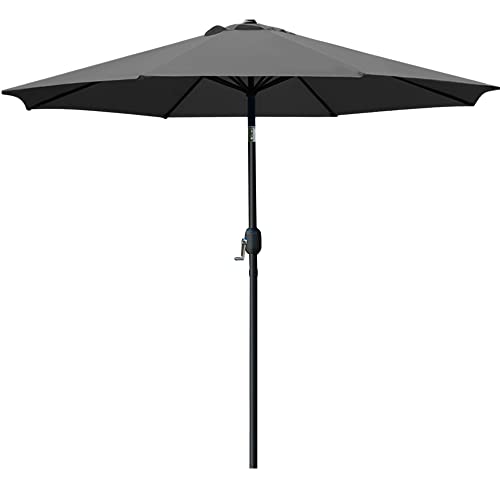 Sunnyglade 9' Patio Umbrella Outdoor Table Umbrella with 8 Sturdy Ribs (Grey) by Sunnyglade - Used condition - US$41.20