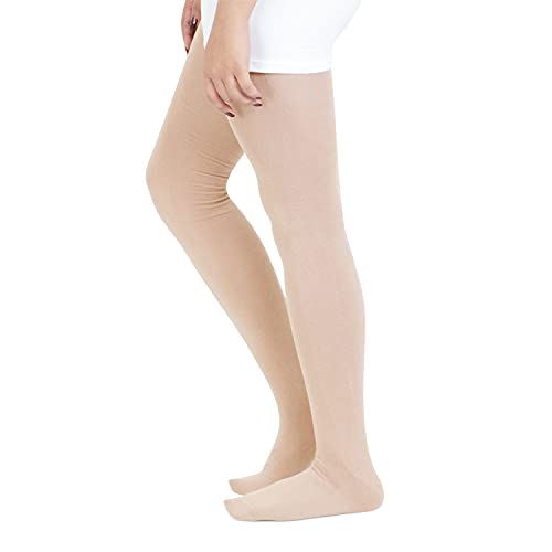Image of Bonjour Plain Knitted Tights For Girls - Skin