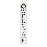 Photo Gallery mud pie cartello reversibile con scritta "welcome and christmas", in legno Photo Gallery mud pie cartello reversibile con scritta "welcome and christmas", in legno