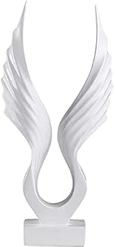 Resin Eagle Statue Tabletop Statue Eagle Sculpture Eagle Wing Art Sculpture for Home Office Decoration - White