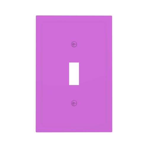 Wmhusu Decorative Light Switch Cover Light Purple 1 Gang Wall Plate Cover Single Toggle Wallplates Outlet Covers Electrical Switchplate Faceplate for Bathroom Bedroom Decor