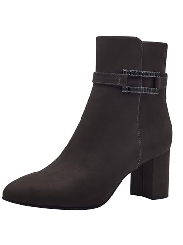 MARCO TOZZI Damen Stiefeletten mit Absatz Vegan Spitz, Grau...