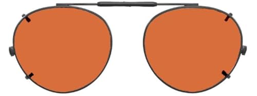Visionaries Polarized Clip on Sunglasses - Round - Gold Frame - 50 x 45 Eye