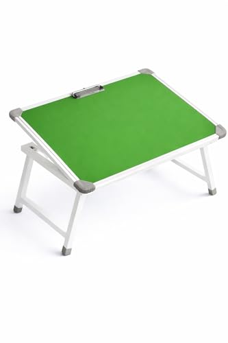 Image of YAJNAS Multipurpose Portable Study Laptop Table (15 x 23 Inch) | Height Adjustable Foldable Lap Desk Bed Table for Kids Students Home Office Online Classes Study Learning - Parrot Green