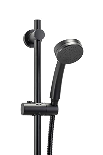 Presion Pressure Boost 1 Funktion Duschset Matt Schwarz inkl. Schlauch, Brausestange und Brausebrause,