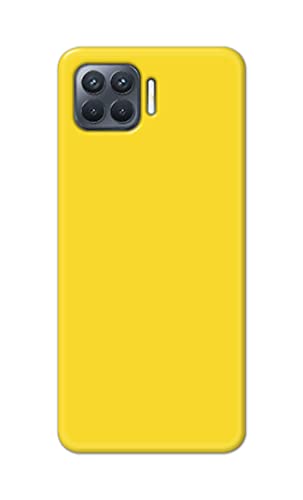 Image of Printed Hard Back Cover Case for Oppo F17 Pro | Oppo A93 4G | Oppo Reno4 F | Oppo Reno 4 F Back Cover (Plain Yellow) -1803