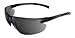 Radnor Glasses Safety Gray Anti-Scratch Classic Plus Unframed Charcoal Flexible Temple With Grips Wrap-Around Single Ansi Z87+ - 1 Box of 12