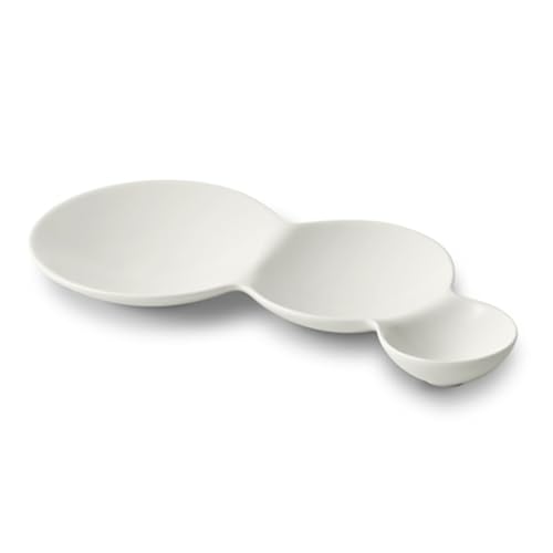 美濃焼 miyama 深山 皿 プレート 仕切り 3連 約19×9cm 電子レンジ 食洗機対応 「 savone サヴォネ 」 白マット ホワイト 日本製 82-075-225