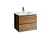 Badezimmer Badmöbel Set Angela 60cm - Eiche - Unterschrank Schrank Waschbecken Waschtisch