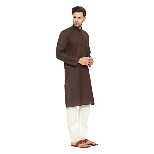 Image of ITOS365 Men Cotton Blend Kurta Pyjama Set Party Fashion Regular Ethinic Wear Indian Dress Gift for Men