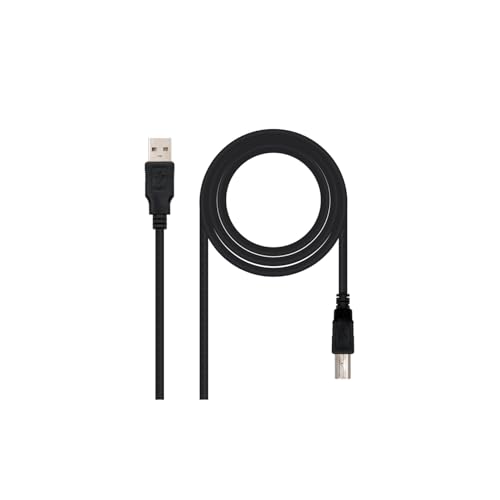 PRENDELUZ USB 2.0 Druckerkabel, Typ A Stecker auf B-Stecker, 1 m, Schwarz, kompatibel mit Scannern, Druckern