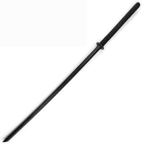 Langes Holzschwert, Bokken mit Scheide, Setzling-Katana aus Eisenholz für Heimdekorationssammlung, tägliche Bühnenauftritte, Schießzubehör, Kendo-Übungs-Iaido-Schwert, Cosplay-Black bandage||140CM