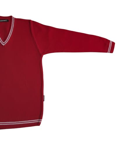 Image of Boy's School Uniform Lining Full Sleeves Sweater - Daffodil