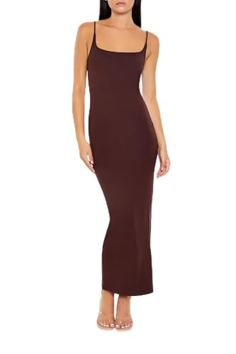 Forever 21 Maxi abito aderente da donna, Cacao fondente, XX-Large